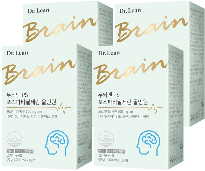 닥터린 두뇌엔 PS 포스파티딜세린 올인원, 60정, 4개