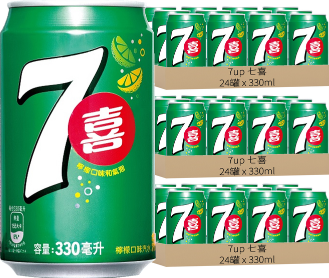 7up 七喜 汽水, 330ml, 72罐