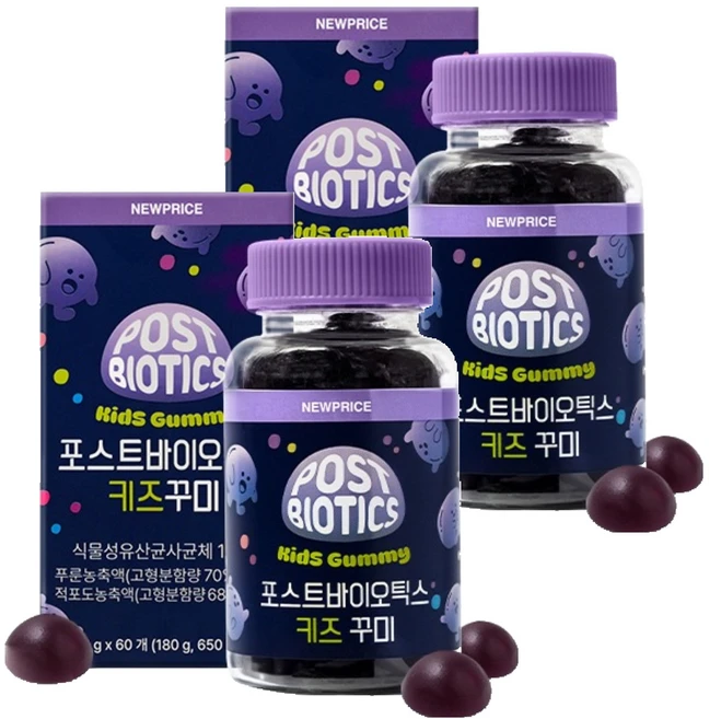 뉴프라이스 포스트바이오틱스 키즈꾸미, 60정, 2개 - 쿠팡