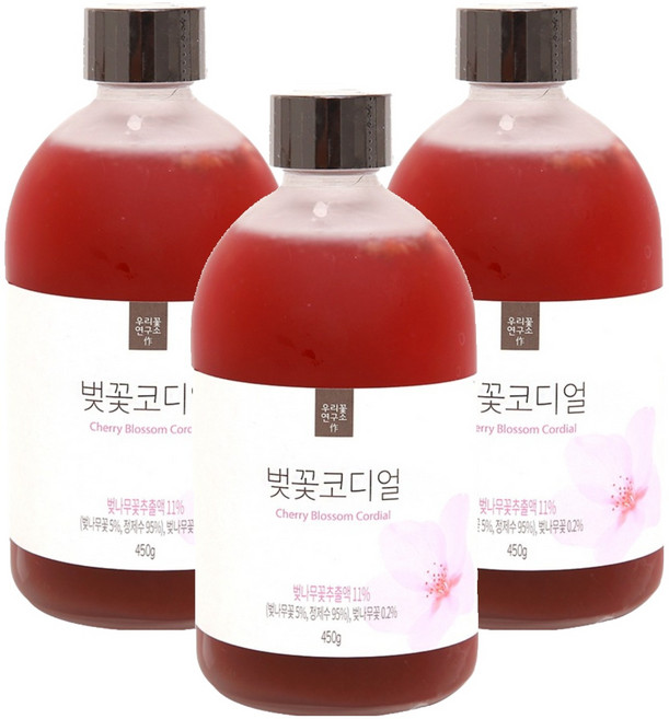 우리꽃연구소 벚꽃 코디얼, 450g, 1개입, 3개
