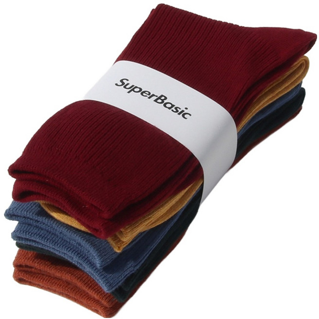 슈퍼베이직 남녀공용 1290 골지 양말 5족 세트