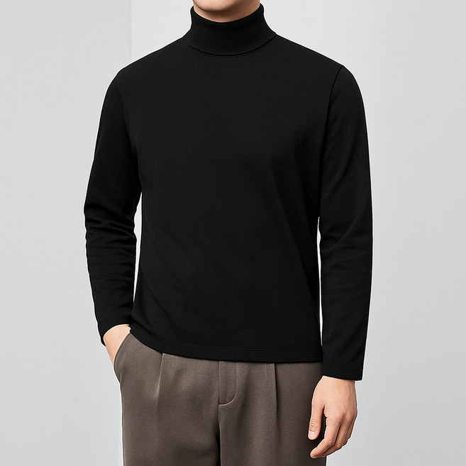 맨인모드 남성용 부드러운 기모 안감 올데이 목폴라 티셔츠 D0489