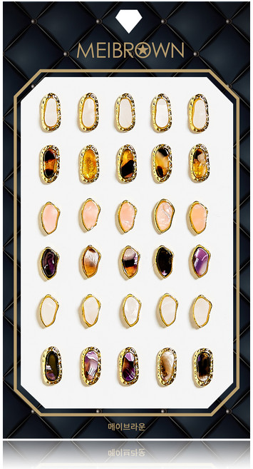 메이브라운 자개 네일 파츠, P026, 1개