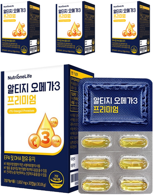 뉴트리원 알티지 오메가 3 프리미엄, 4개, 30정
