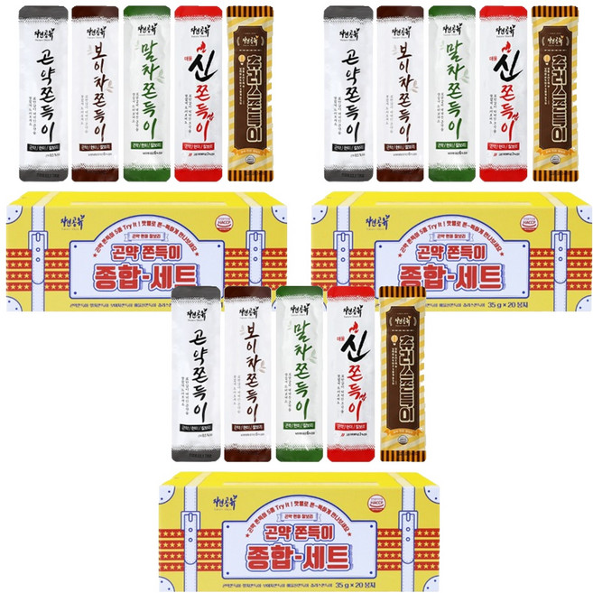 자연공유 곤약 쫀드기 5종 종합세트, 700g, 3세트