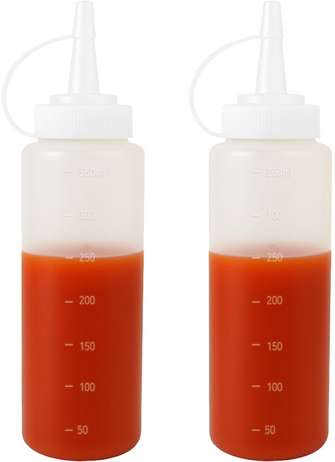 리빙메이커 BPA FREE 잘라쓰는 입구 넓은 식품용기 말랑타입 소스통, 360ml, 2개