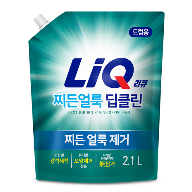 리큐 찌든 얼룩 딥클린 드럼용 액상세제, 1개, 2.1L
