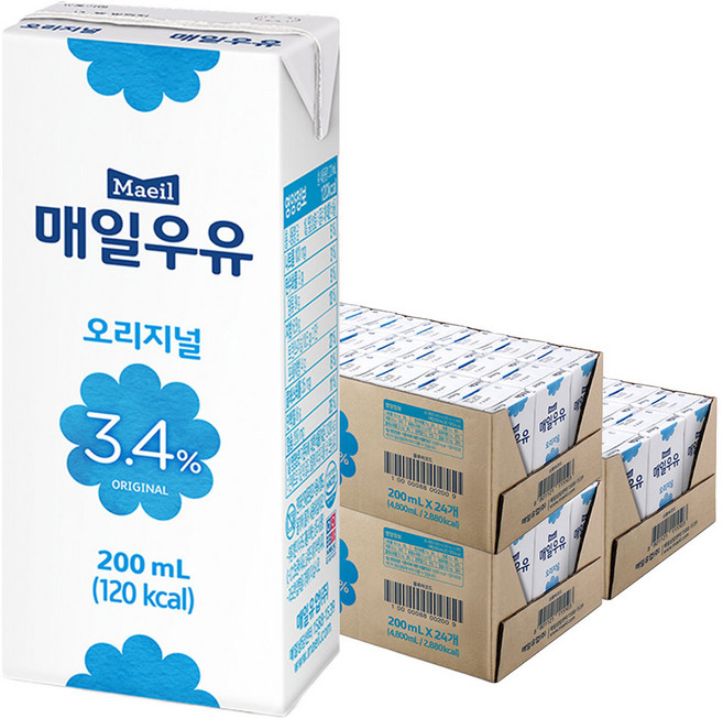 매일우유 오리지널, 200ml, 72개