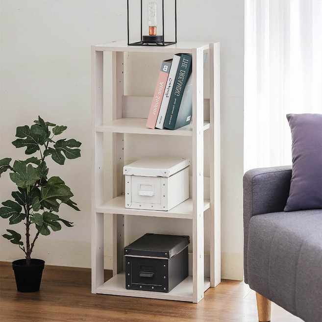 아이리스 오픈 우드 수납장 OWR-400 40cm, 화이트, 3단