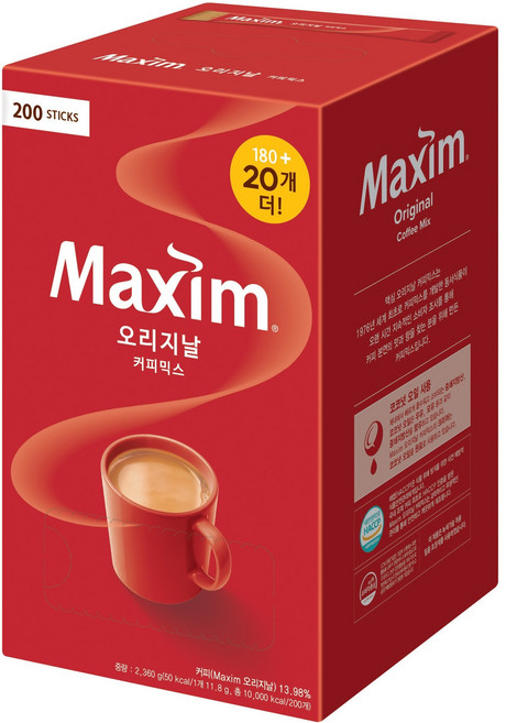 맥심 오리지날 커피믹스, 1개, 180개입