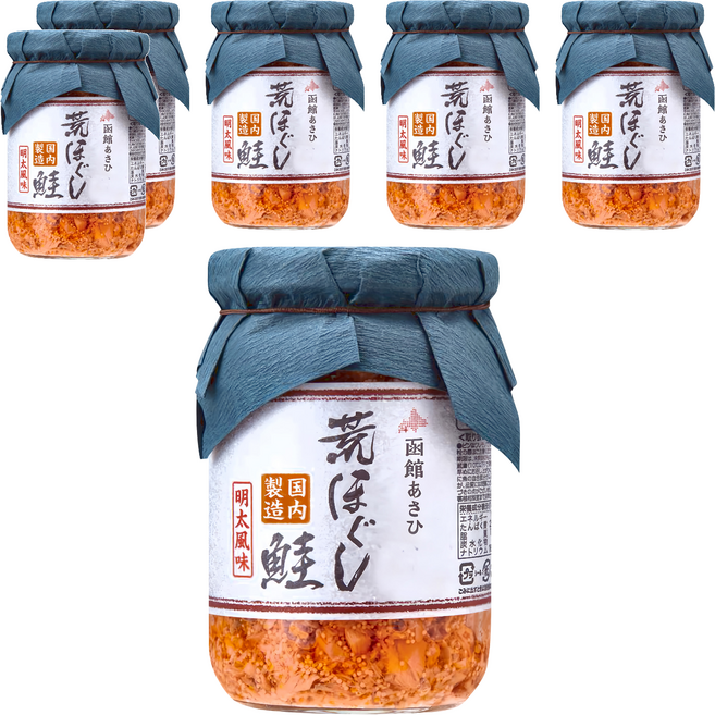 函館朝日 荒鮭明太鮭魚鬆, 100g, 6罐