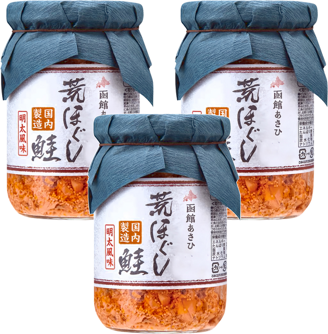 函館朝日 荒鮭明太鮭魚鬆, 100g, 3罐