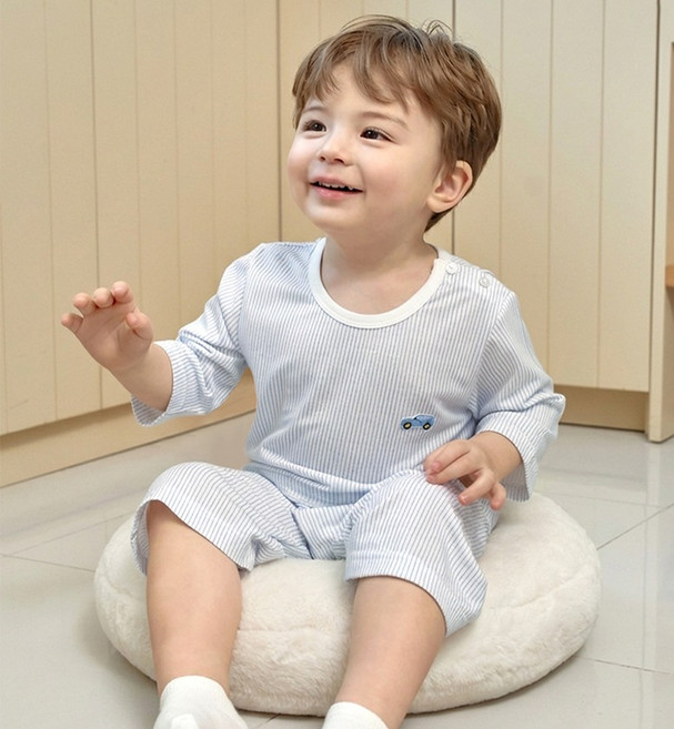 유니프랜드 카 쿨 레이온 7부 내의 상하의 세트