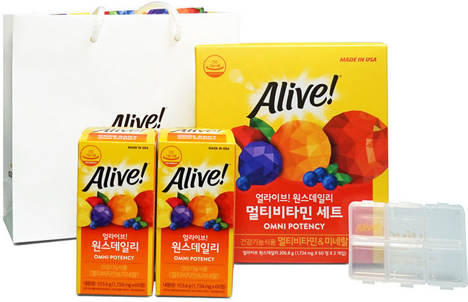 얼라이브 원스데일리 멀티비타민 선물세트, 120정, 1세트, 60정