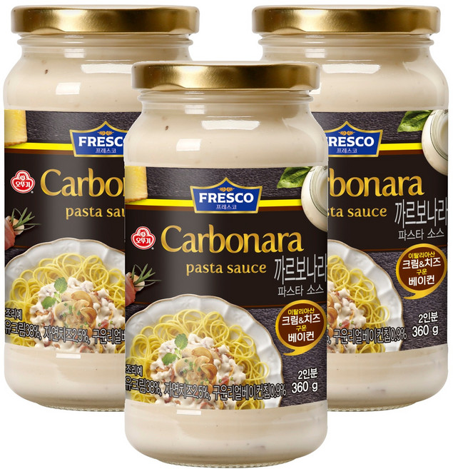 오뚜기프레스코 까르보나라 파스타소스, 360g, 3개