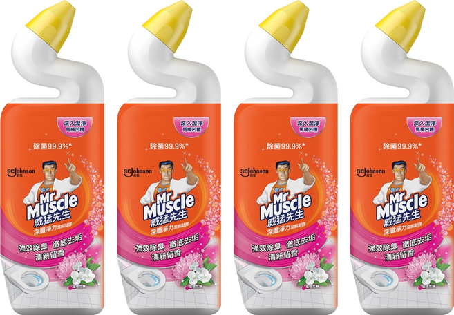 Mr Muscle 威猛先生 深層淨力潔廁凝膠 璀璨花舞, 750ml, 4瓶
