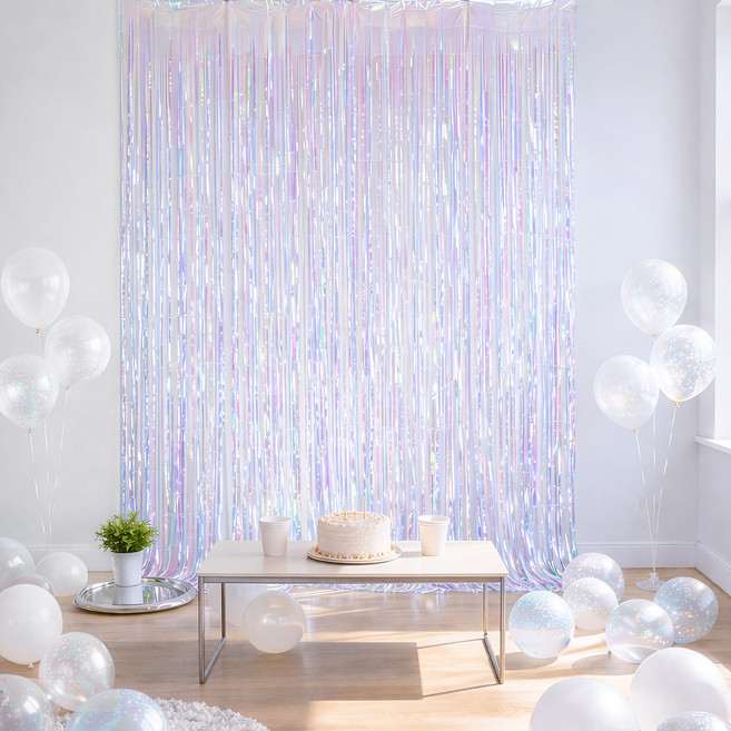 파티쇼 오로라클리어 은박 수술 파티커튼 2p, 혼합색상, 2개