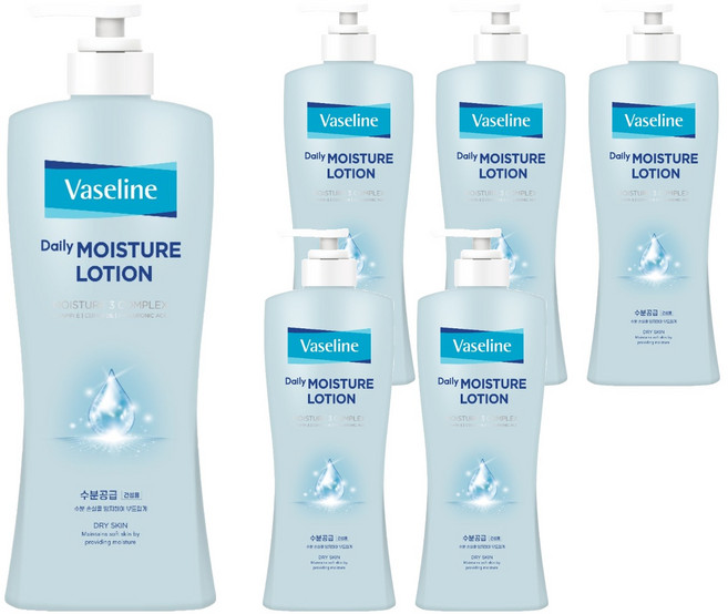 애경바세린 데일리 모이스처 로션 과일향 건성용, 450ml, 6개