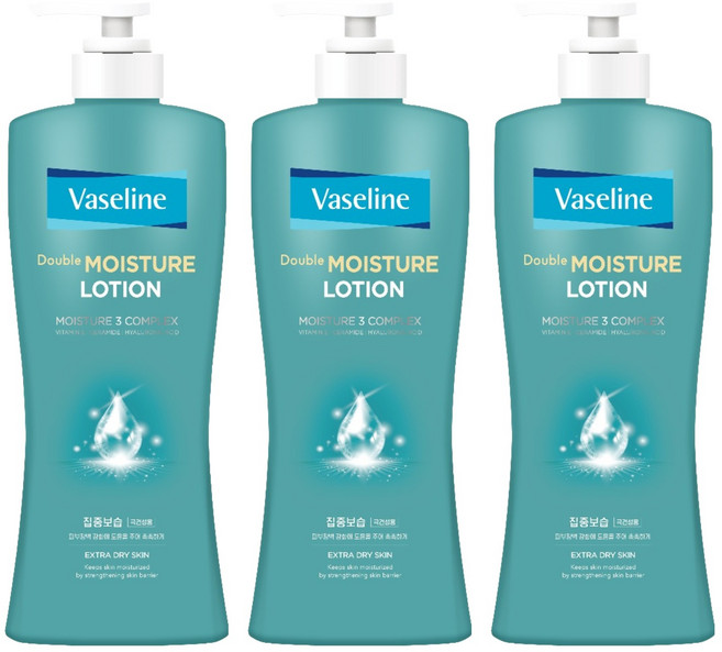 애경바세린 더블 모이스처 바디로션, 450ml, 3개
