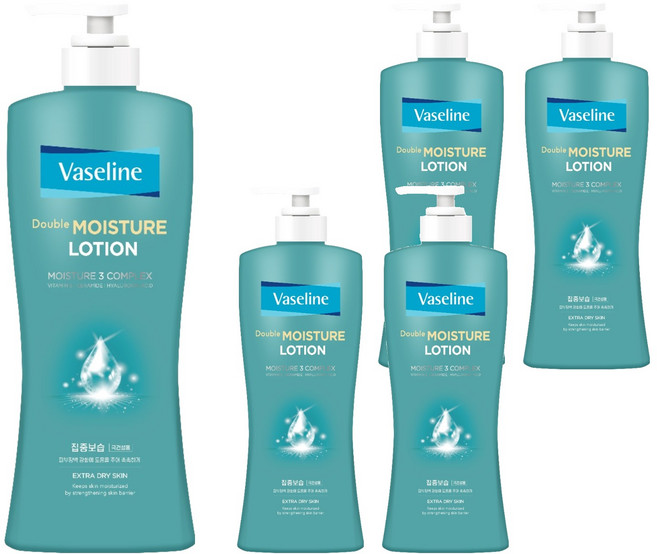 애경바세린 더블 모이스처 바디로션, 450ml, 5개