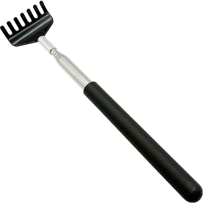 바코젤 스테인레스 5단 길이조절 효자손, 블랙, 1개