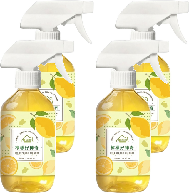 優淨坊 檸檬好神奇萬用清潔劑, 4個, 500ml