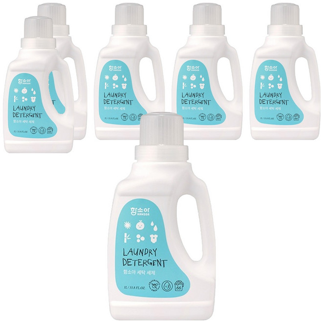 함소아 유아용 고농축 세탁세제, 6개, 1L