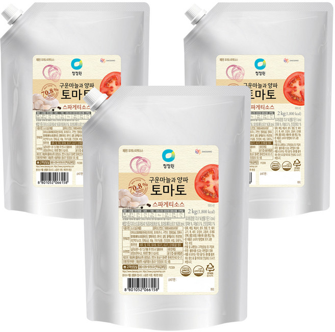 청정원 토마토 스파게티소스, 2kg, 3개