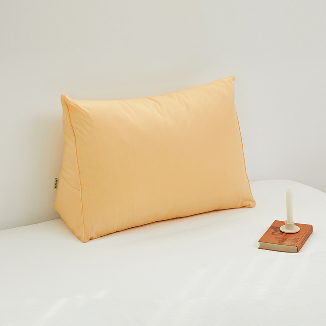 바자르 등편한 캔버스면 피그먼트 삼각 등받이 쿠션, 옐로우