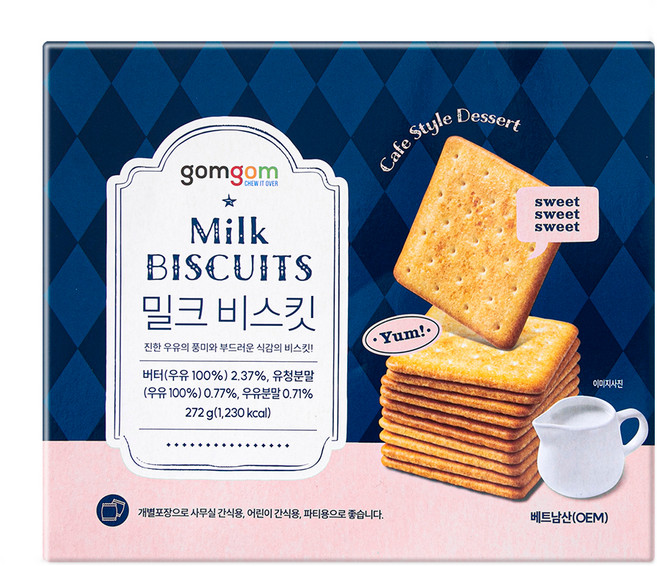 곰곰 밀크비스킷, 272g, 1개