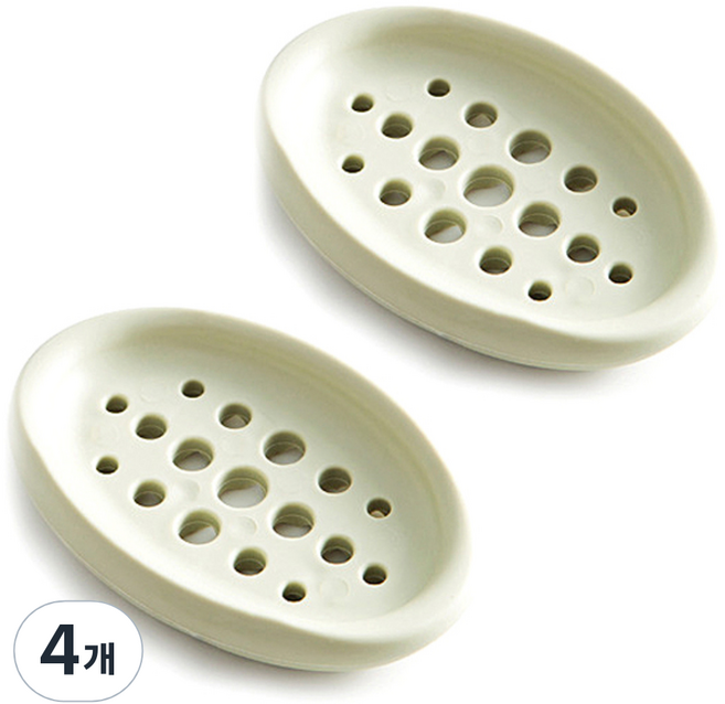 파스텔 뽀송 비누받침, 그린, 4개