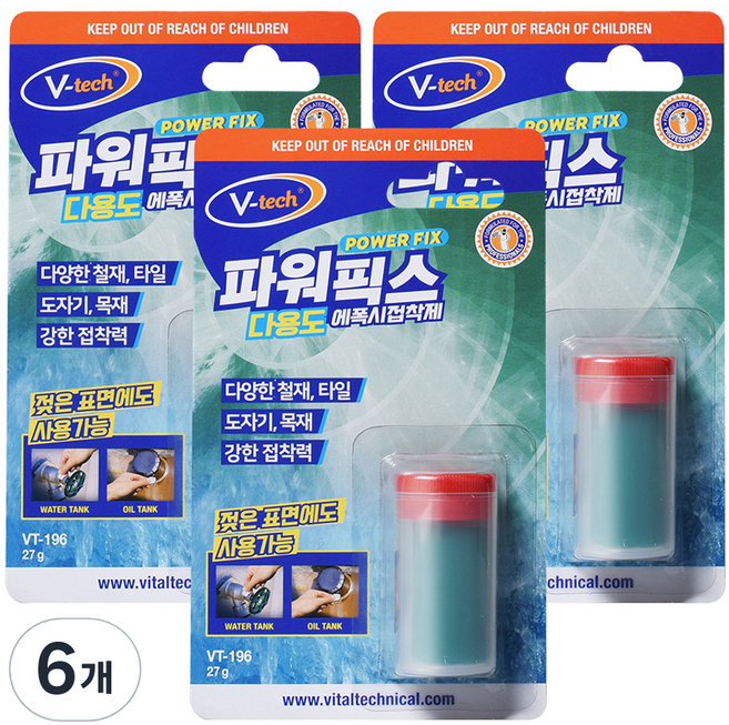 Vtech 에폭시 퍼티 파워픽스 다용도 소용량, 6개