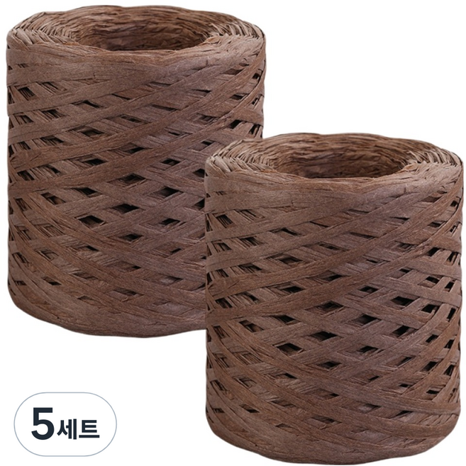 코히모 종이 라피아실 가방 뜨개실 포장실 240g 400m 5W0562 2p, 5세트, 커피