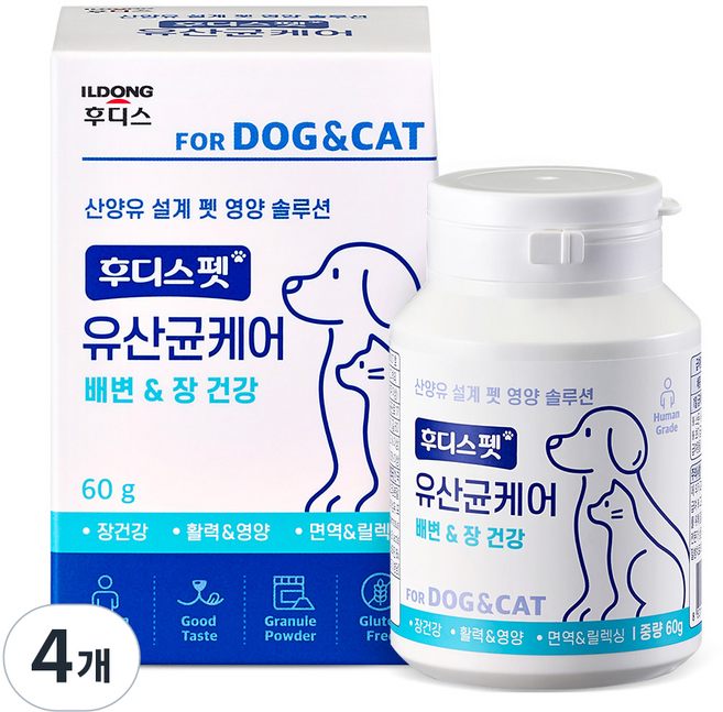 후디스펫 반려동물 장케어 유산균, 60g, 장건강/유산균, 4개