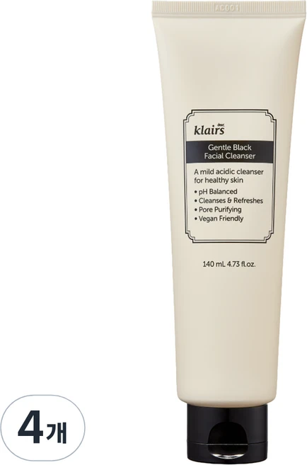 클레어스 젠틀 블랙 페이셜 클렌저, 4개, 140ml - 쿠팡