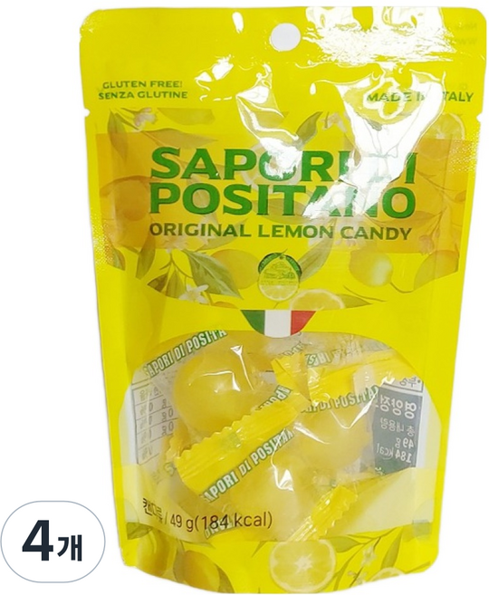사포리디포지타노 레몬맛 캔디, 49g, 4개