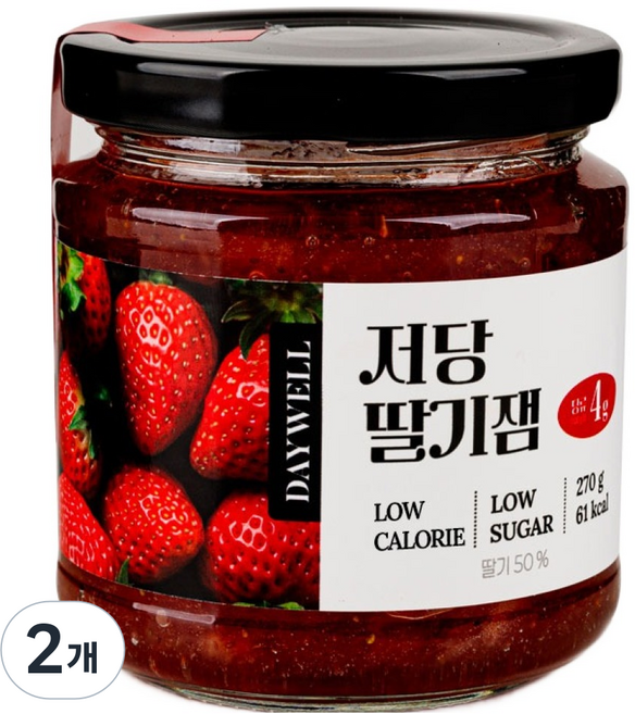 Daywell 低糖低卡路里草莓果醬, 2個, 270g