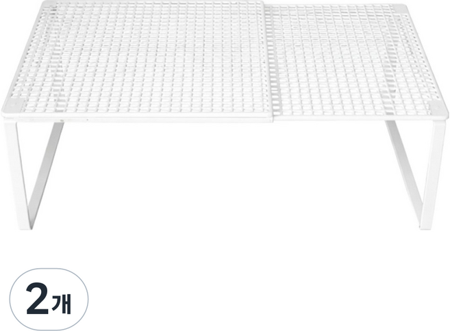 메오 길이조절 확장형 옷장 정리 칸막이 수납정리대 M, 화이트, 2개