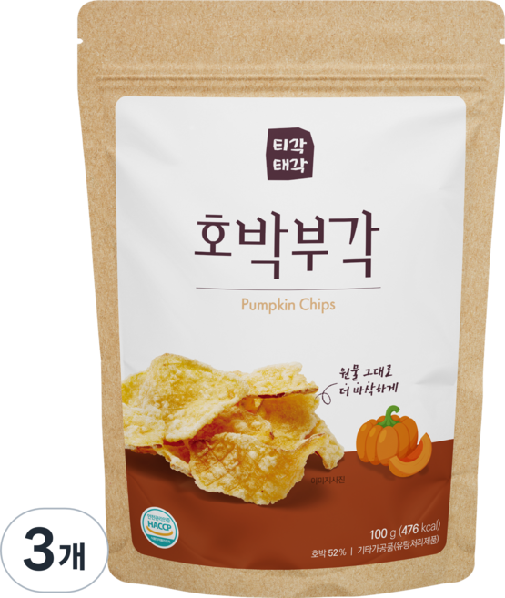 Tigak Taegak 炸南瓜脆片, 100g, 3包