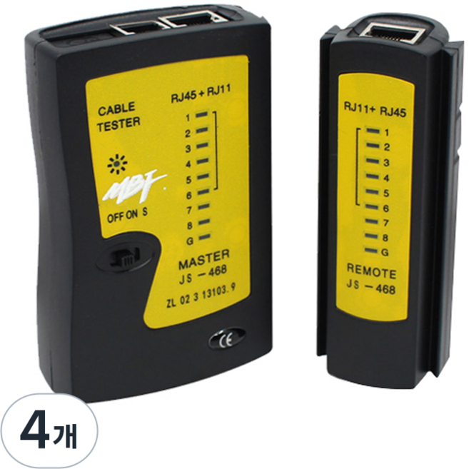 엠비에프 랜케이블 분리형 테스터기 엠비에프-T1, 블랙, 4개, 105mm