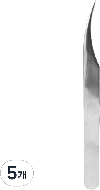 러비쉬 스테인리스 엣지 핀셋 U형, 5개, 실버