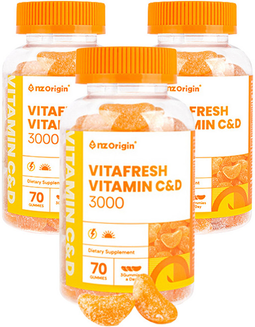 엔젯오리진 비타프레쉬 비타민 C 앤 D 3000 꾸미, 70정, 3개