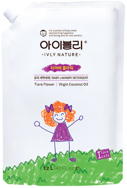 아이블리네이쳐 코코넛 오일 성분 유아세제 티아레 플라워향, 1개, 1.2L