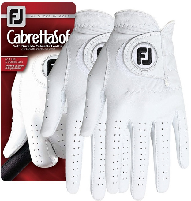 풋조이 남성용 카브레타소프 양피 골프장갑 왼손착용, 화이트, 2개