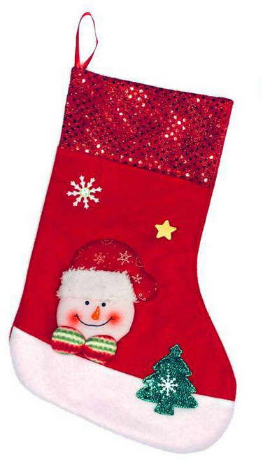 MODACore 摩達客 雪人聖誕襪, 紅色, 1件