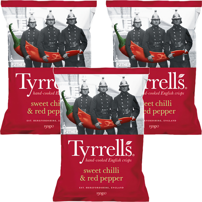 Tyrrells 泰勒思 洋芋片 紅甜椒口味, 150g, 3包