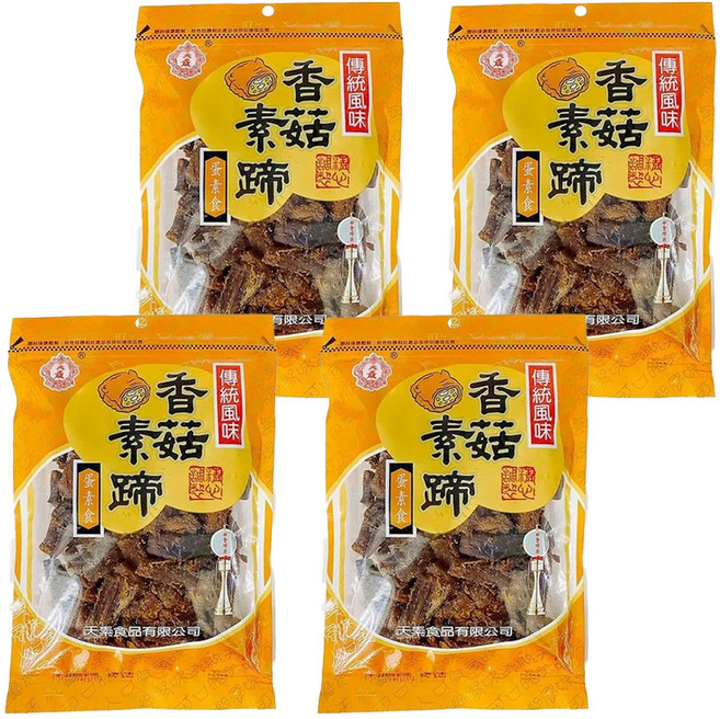 天素食品 香菇素蹄 獨門佐料配方滷製 口感如素肉乾軟Q有嚼勁, 180g, 4包