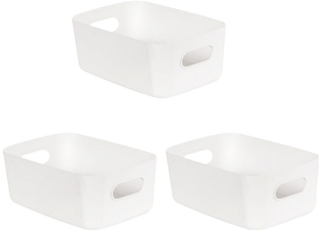 오코로 다용도 수납 정리 바구니, 화이트, 3개