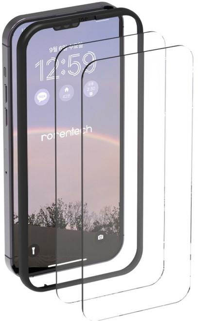 rorentech 防塵網iPhone鋼化玻璃螢幕保護貼, 1組