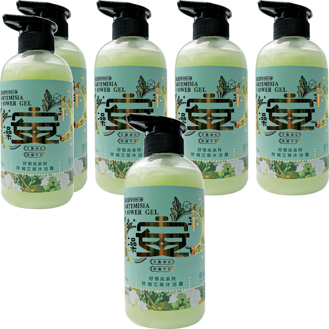 財神小舖 澡平安 除穢艾草沐浴露, 500ml, 6瓶